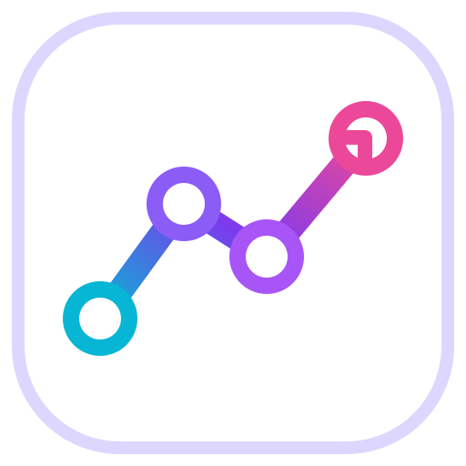 Critical path and linked task analysis icon