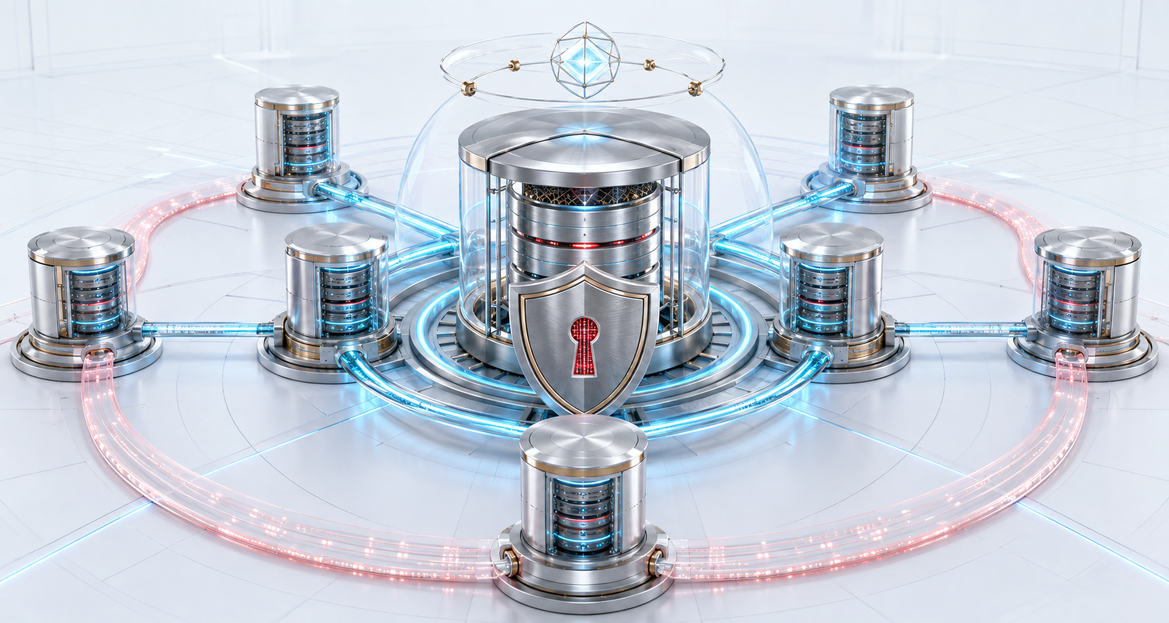 SQL Server 2019 Enterprise encrypted database vault connected to resilient high-availability replica nodes