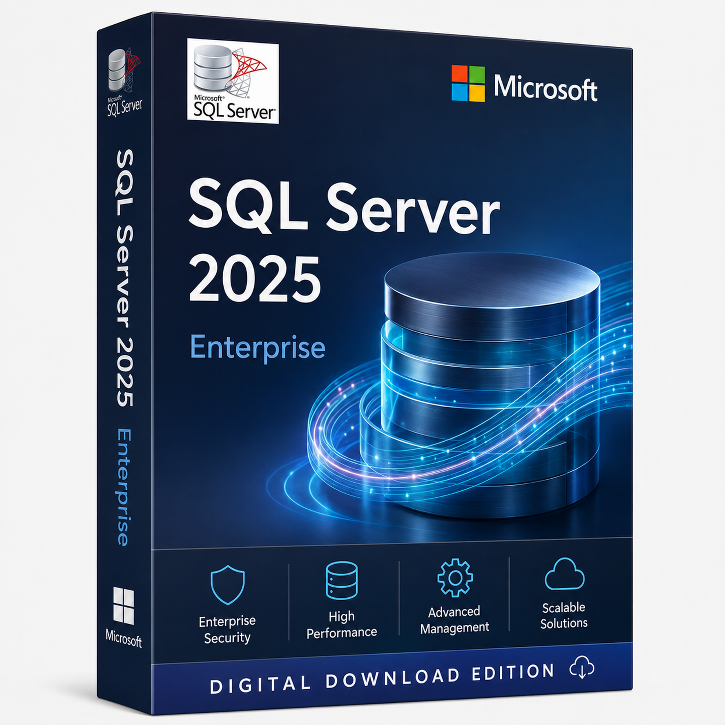 Microsoft SQL Server 2025 Enterprise Edition core licence digital download artwork