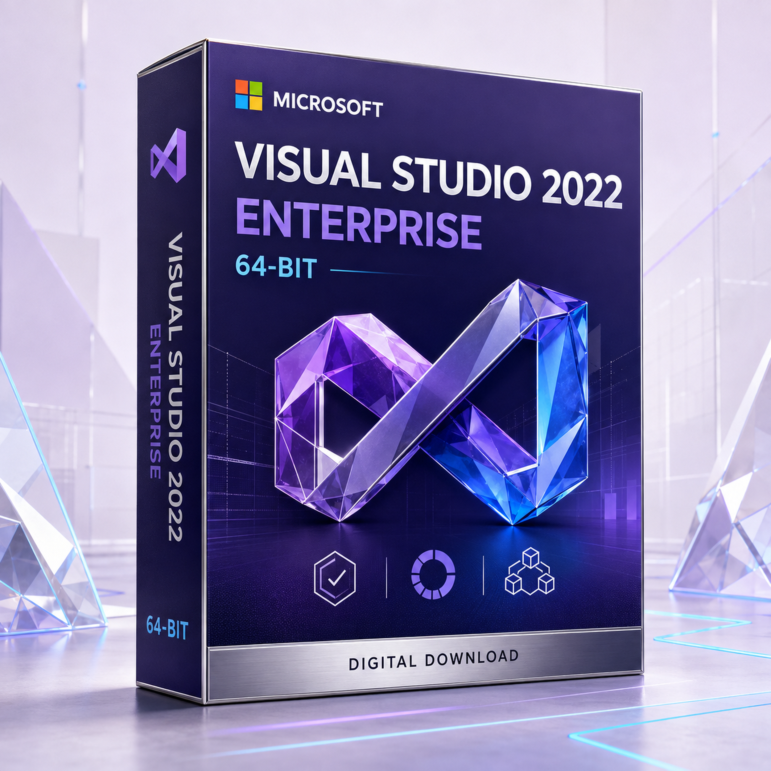 Microsoft Visual Studio 2022 Enterprise 64-bit digital download product box