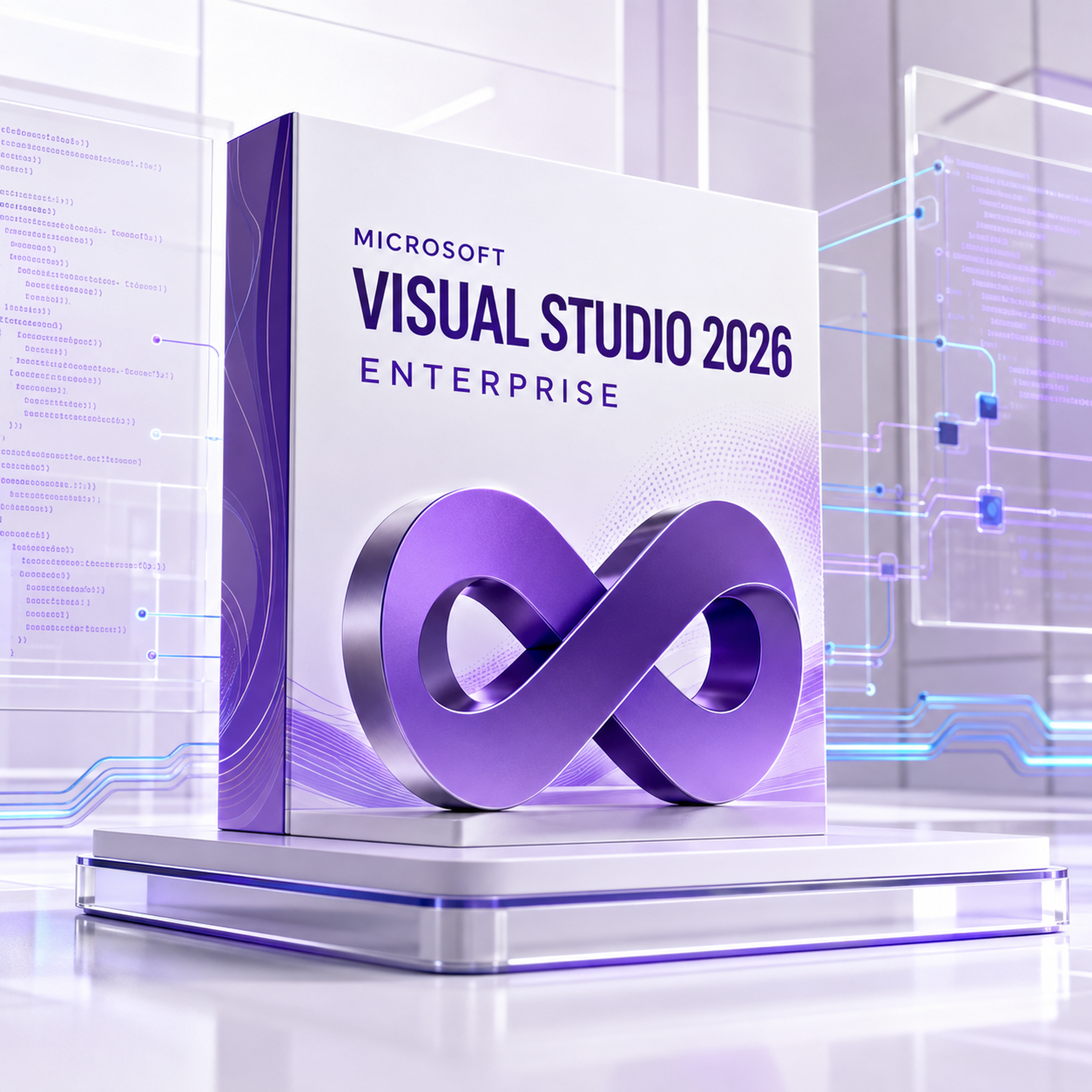 Microsoft Visual Studio 2026 Enterprise Edition premium developer platform product graphic