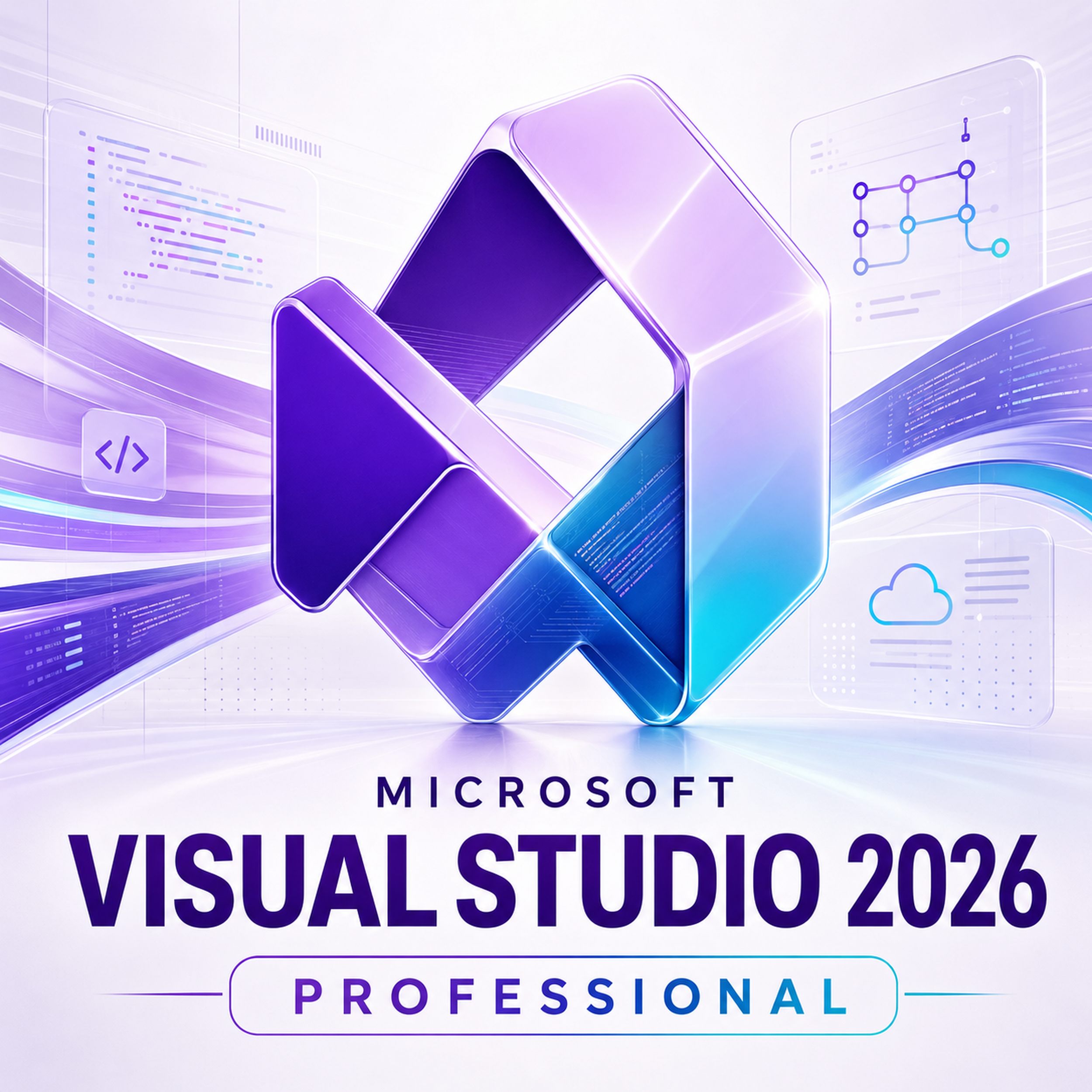Microsoft Visual Studio 2026 Professional Edition premium developer platform graphic