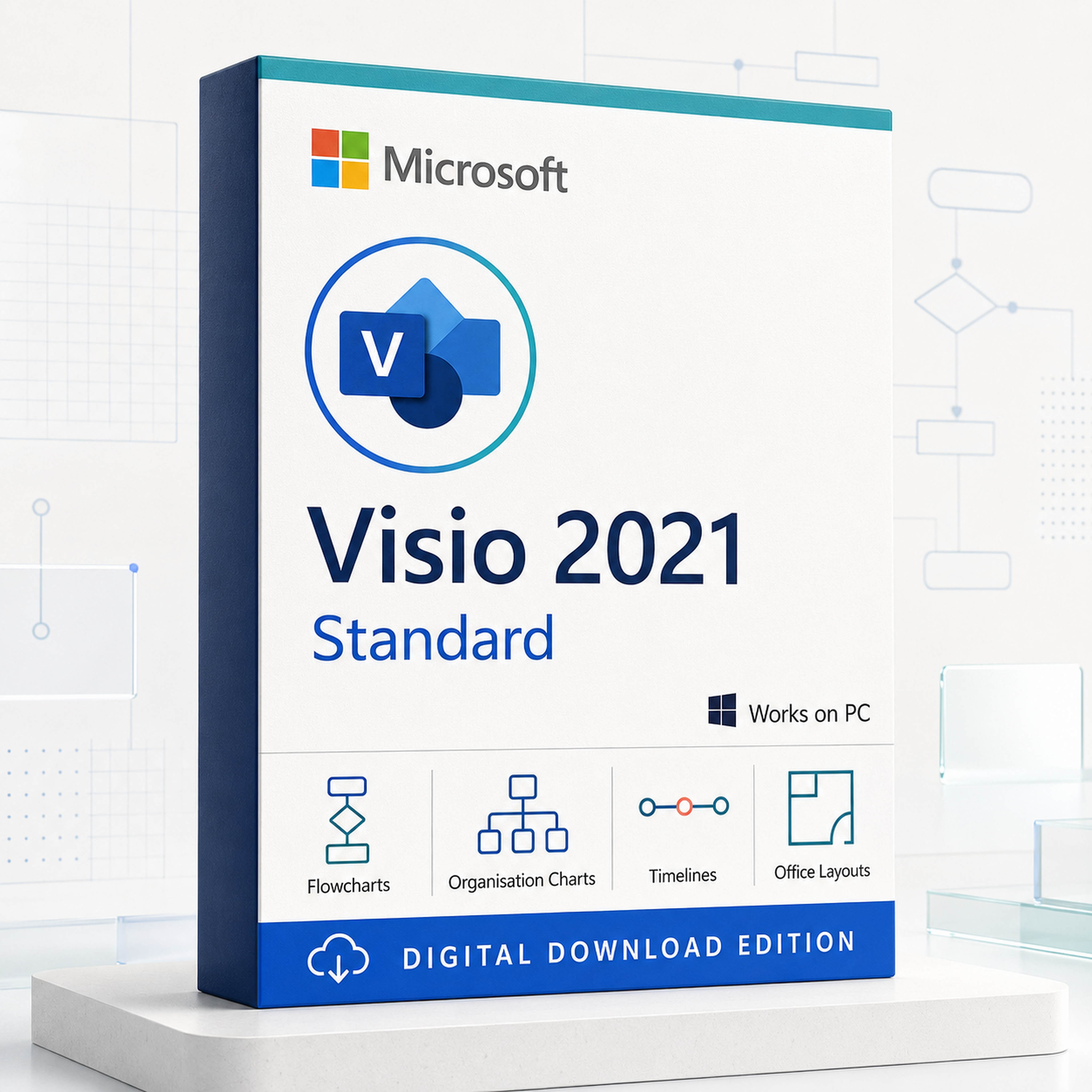 Microsoft Visio Standard 2021 digital download product for Windows PC