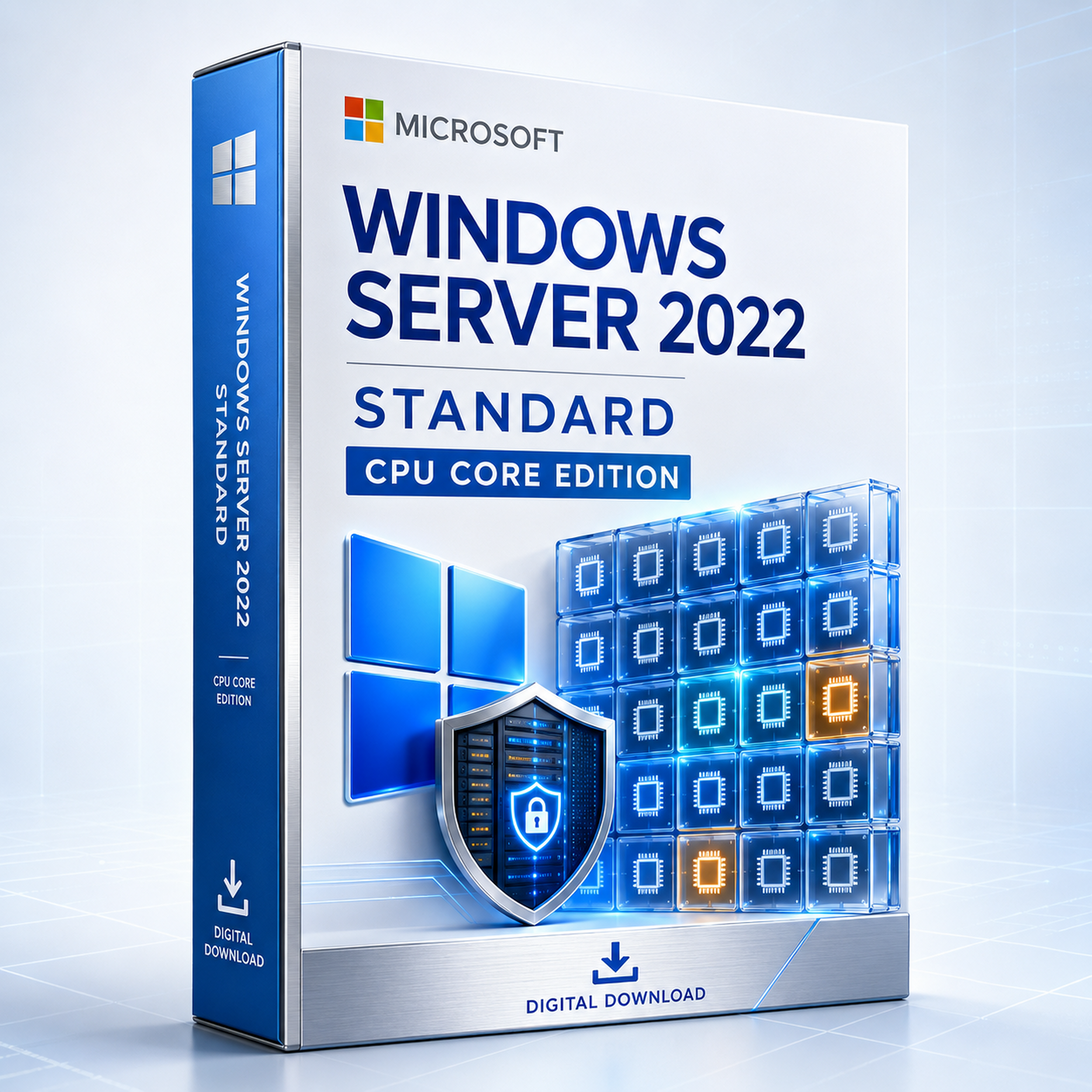 Microsoft Windows Server 2022 Standard CPU Core Edition digital download product box