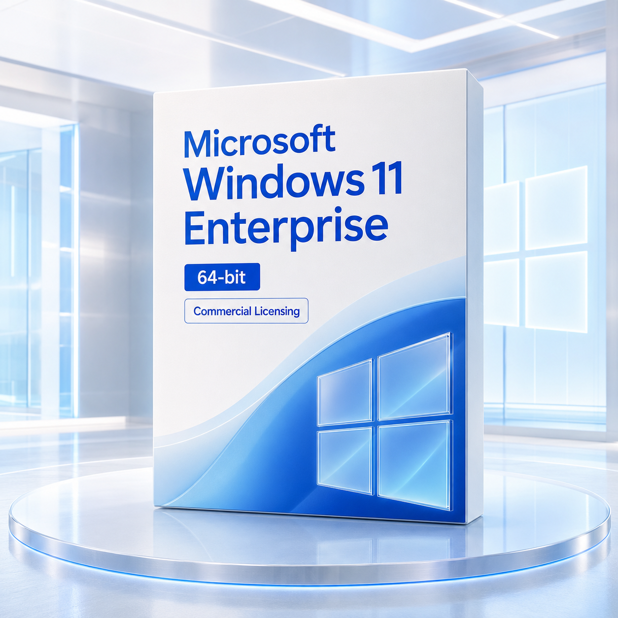 Microsoft Windows 11 Enterprise 64-bit commercial licensing showroom artwork