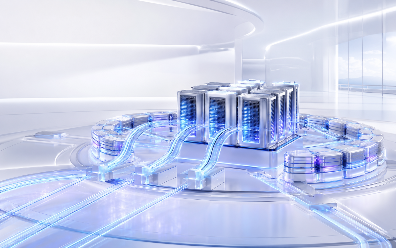 Luminous software-defined datacenter fabric with clustered servers, replicated storage rings and Azure-blue data lanes