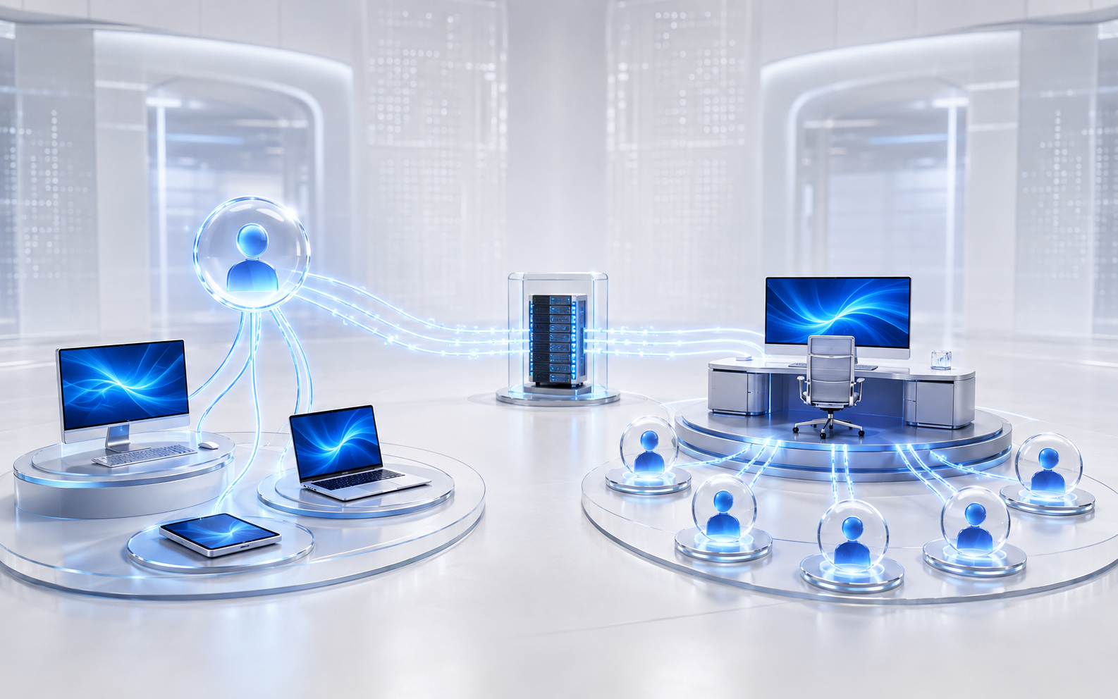 User CAL and Device CAL access patterns represented by connected identities and devices